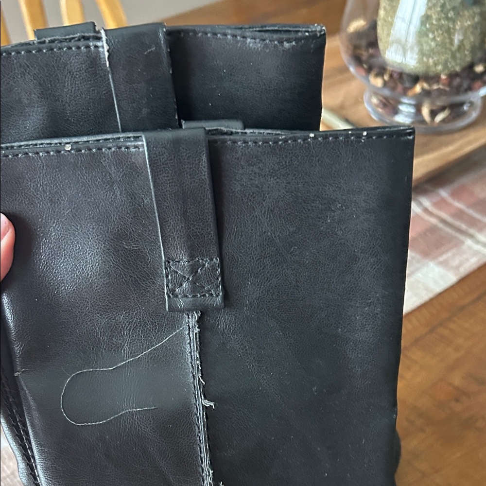 MIA Black Leather Knee-High Boots - Picture 2 of 7